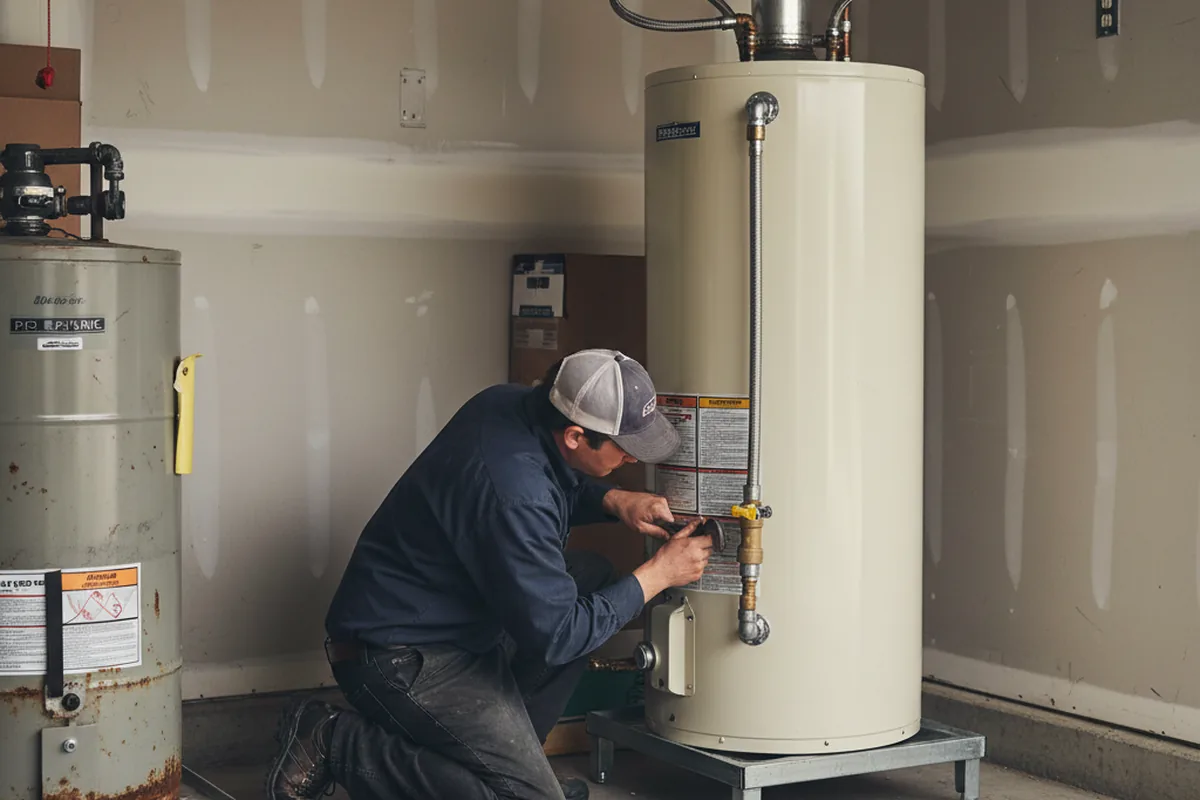 Water heater and shutoff valve replacement in Milton